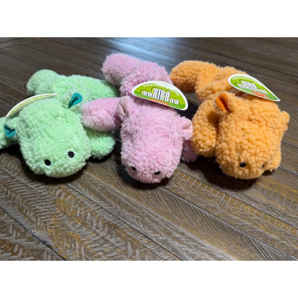 Hartz Precious Pals Dog Toy Set 3pk OS Multicolor NWT Sherpa Plush Floppy Animal